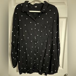 Black & White Polka Dot Button Down